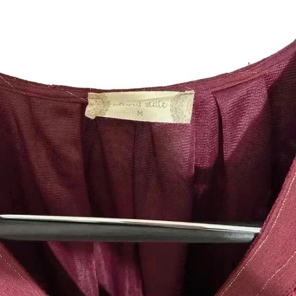Dress Mini Long Sleeved Burgundy Gold Boho Altar'd State Size M - Picture 4 of 8